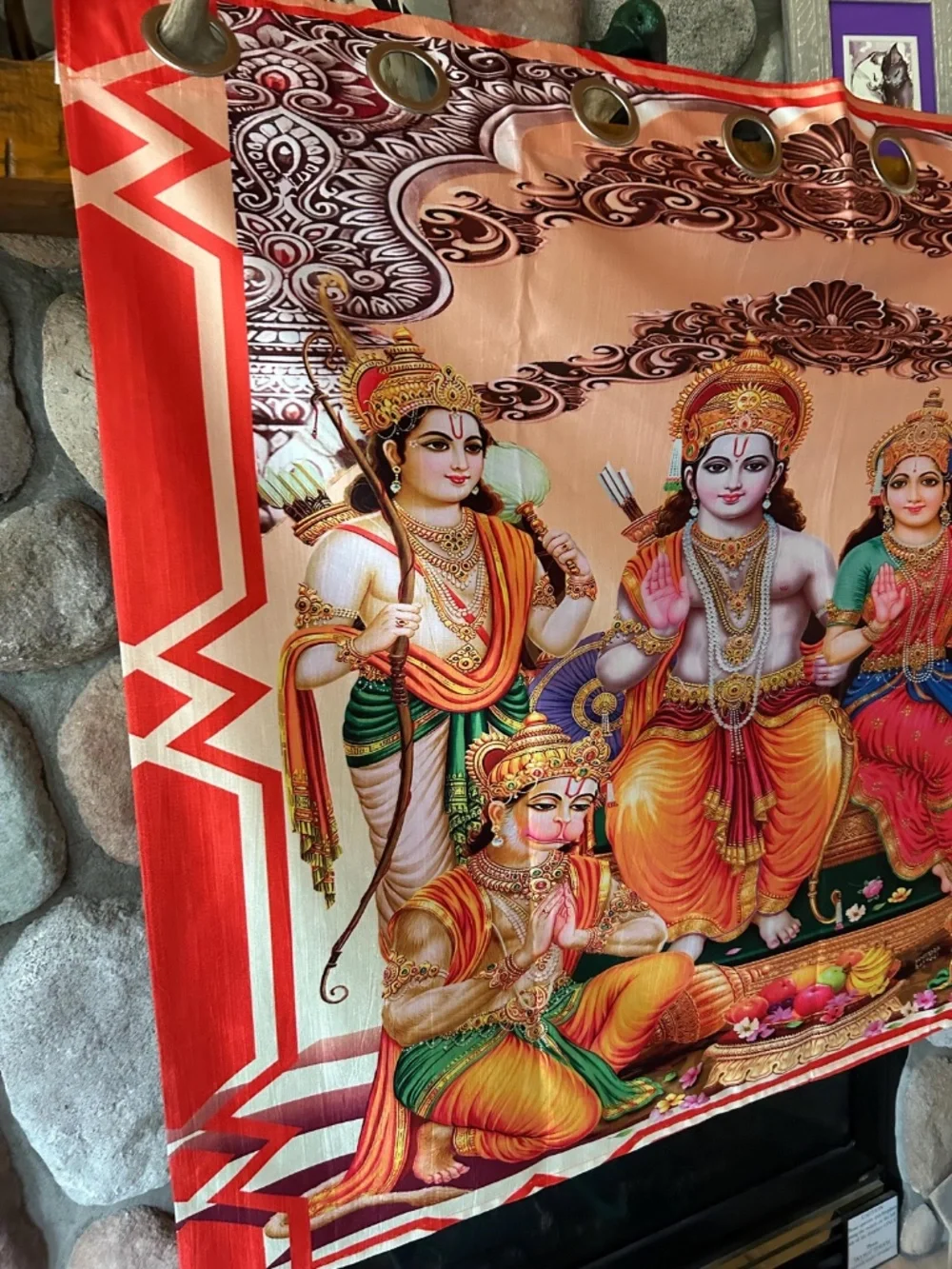 Lord Ram Darbar Tapastry Wall Art Hanging, Large | NEW